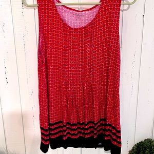 Croft & barrow Red/black/white tank top